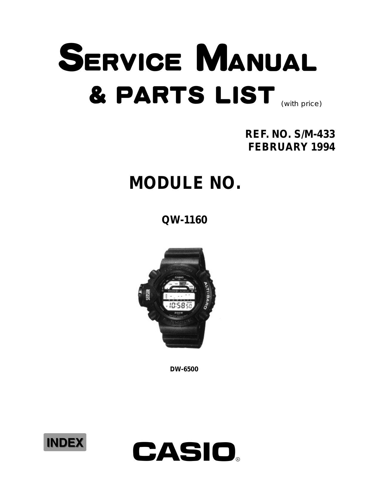 CASIO QW-1160 User Manual