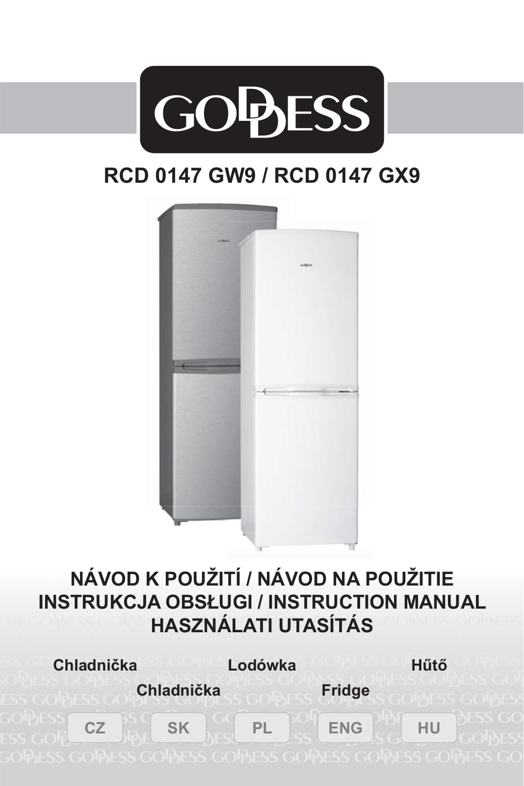 Goddess RCD0147GX9, RCD0147GW9 Operating Instructions