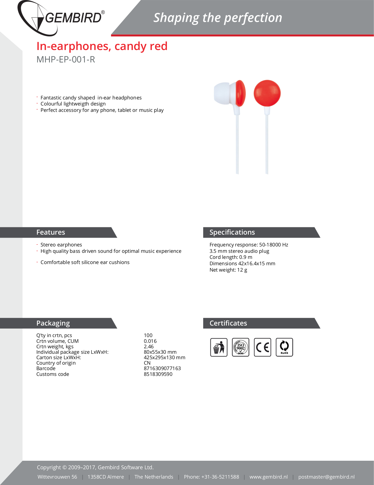 Gembird MHP-EP-001-R User Manual