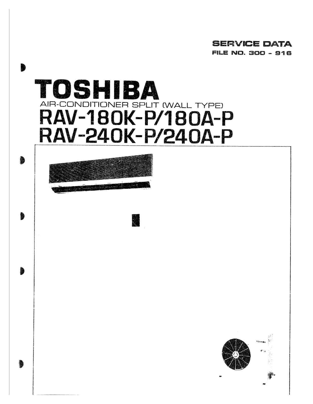 Toshiba RAV-240A-P, RAV-240K-P SERVICE MANUAL