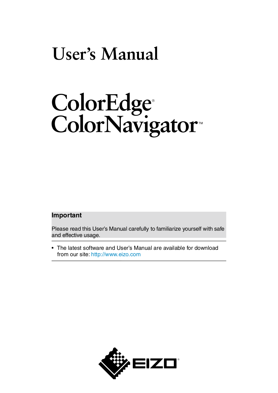 Eizo COLORNAVIGATOR User Manual