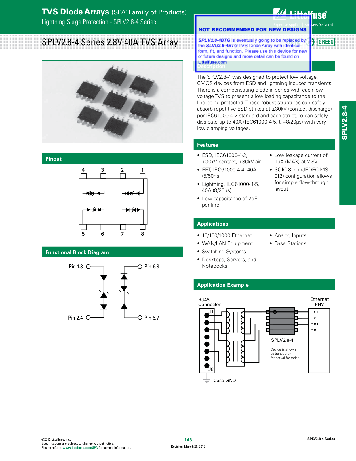 Datasheet SPLV2.8-4 Datasheet (Littelfuse) - ManualMachine.com