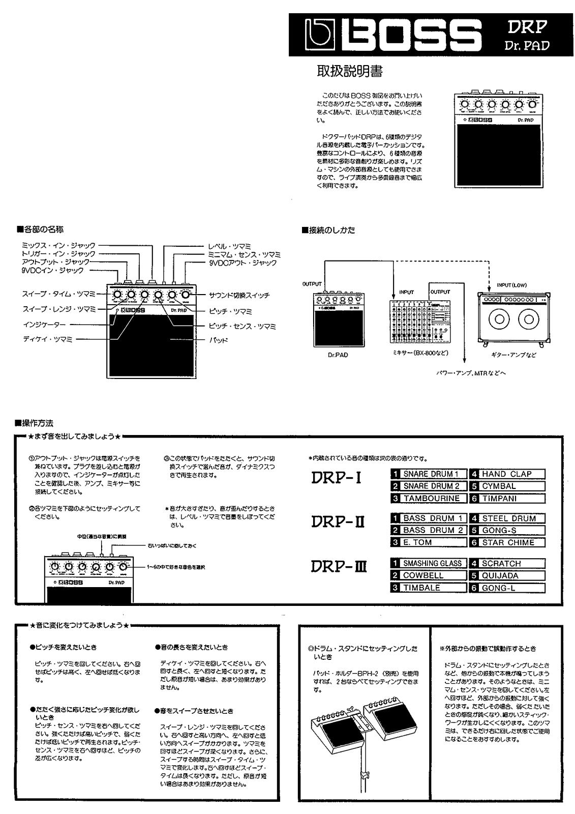 Roland DRP-2, DRP-3, DRP-1 User Manual