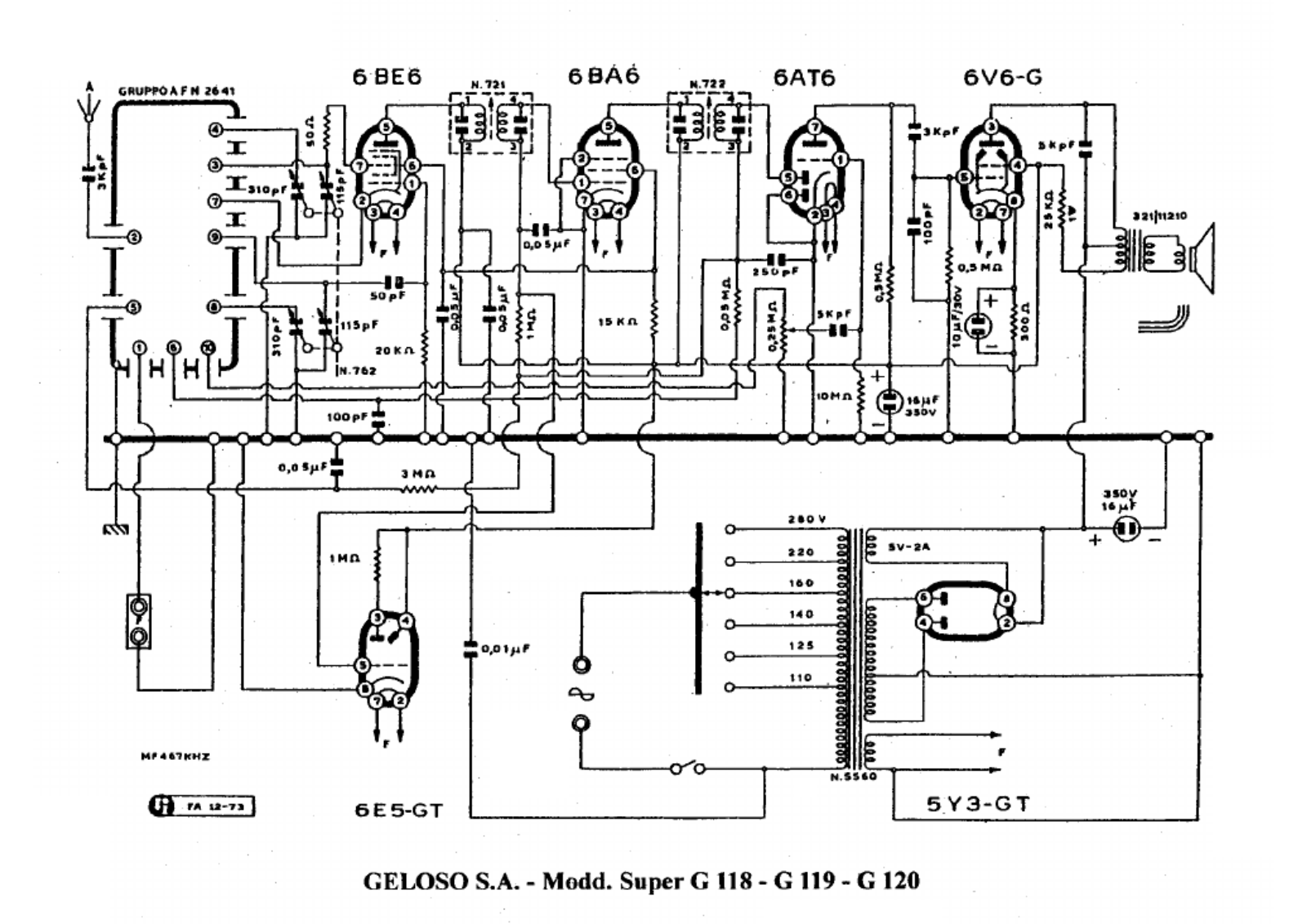 Geloso g118, g119, g120 schematic