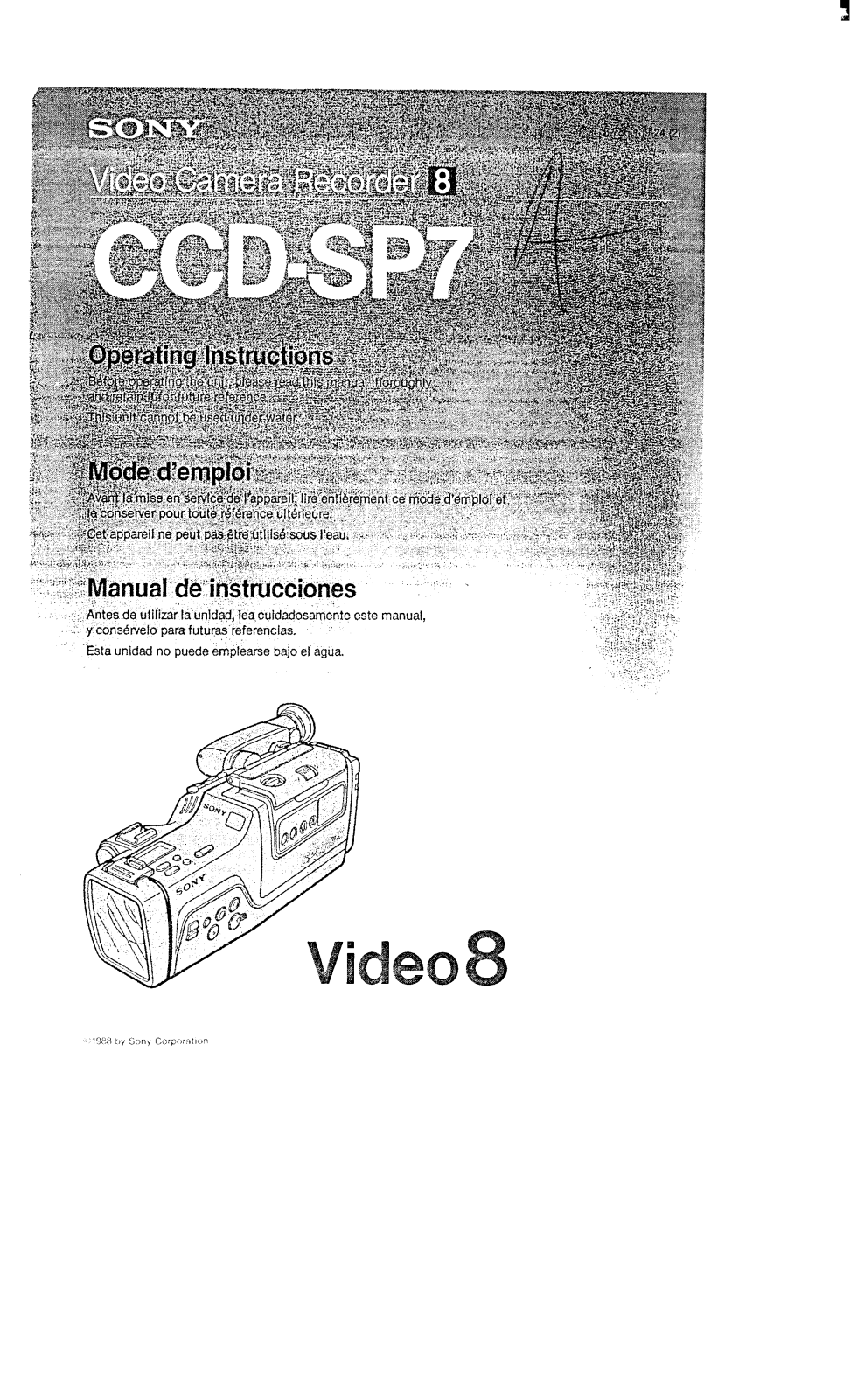 Sony CCD-SP7 User Manual