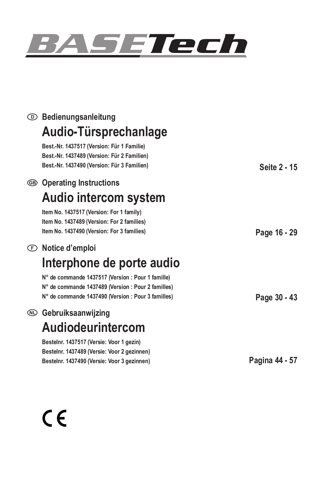 Basetech 1437489, 1437517, 1437490 User guide