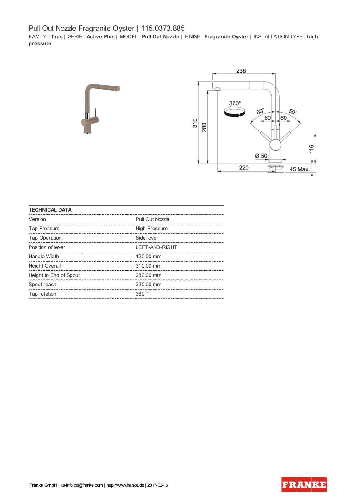 Franke 115.0373.885 Service Manual