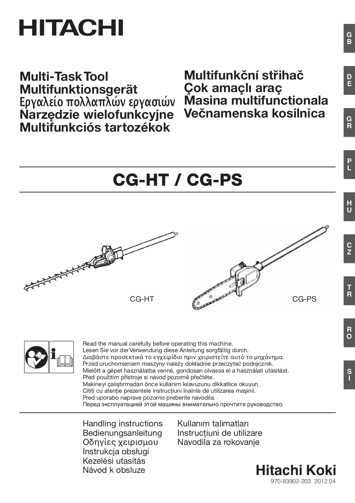 Hitachi CG-HT, CG-PS Handling Instructions Manual