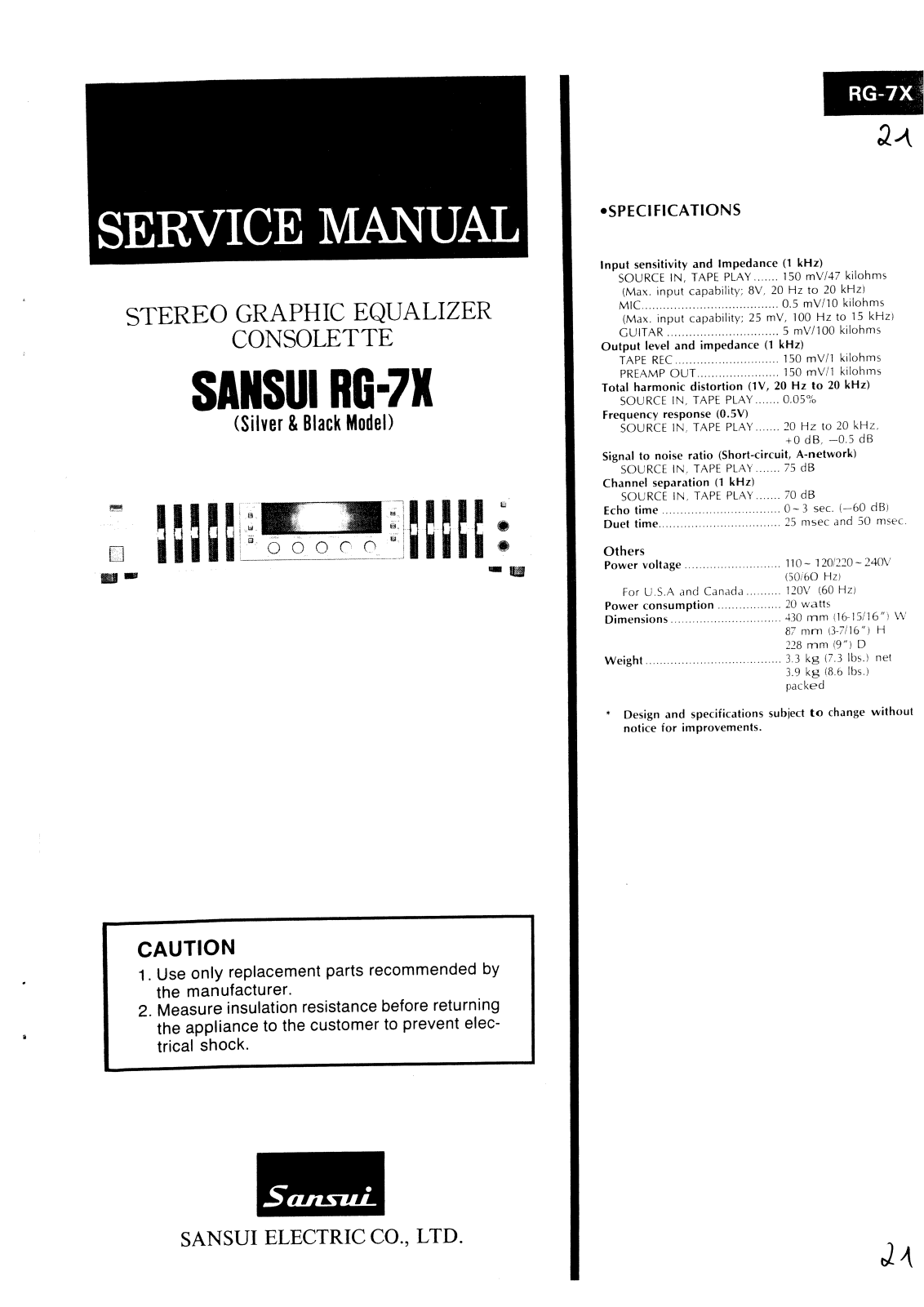 Sansui RG-7-X Service manual