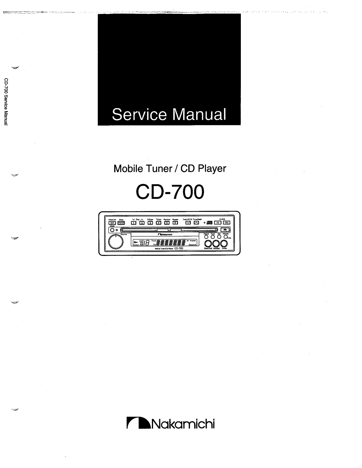 Nakamichi CD-700 Service manual