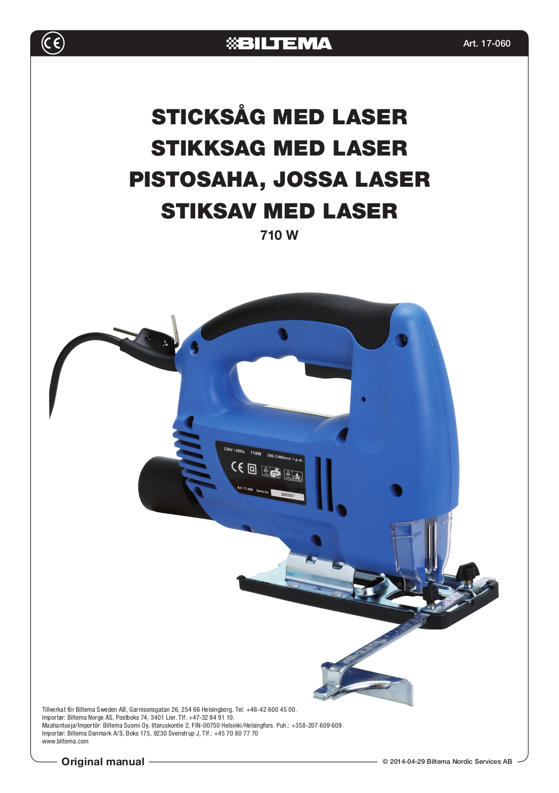 Biltema 710 W User Manual