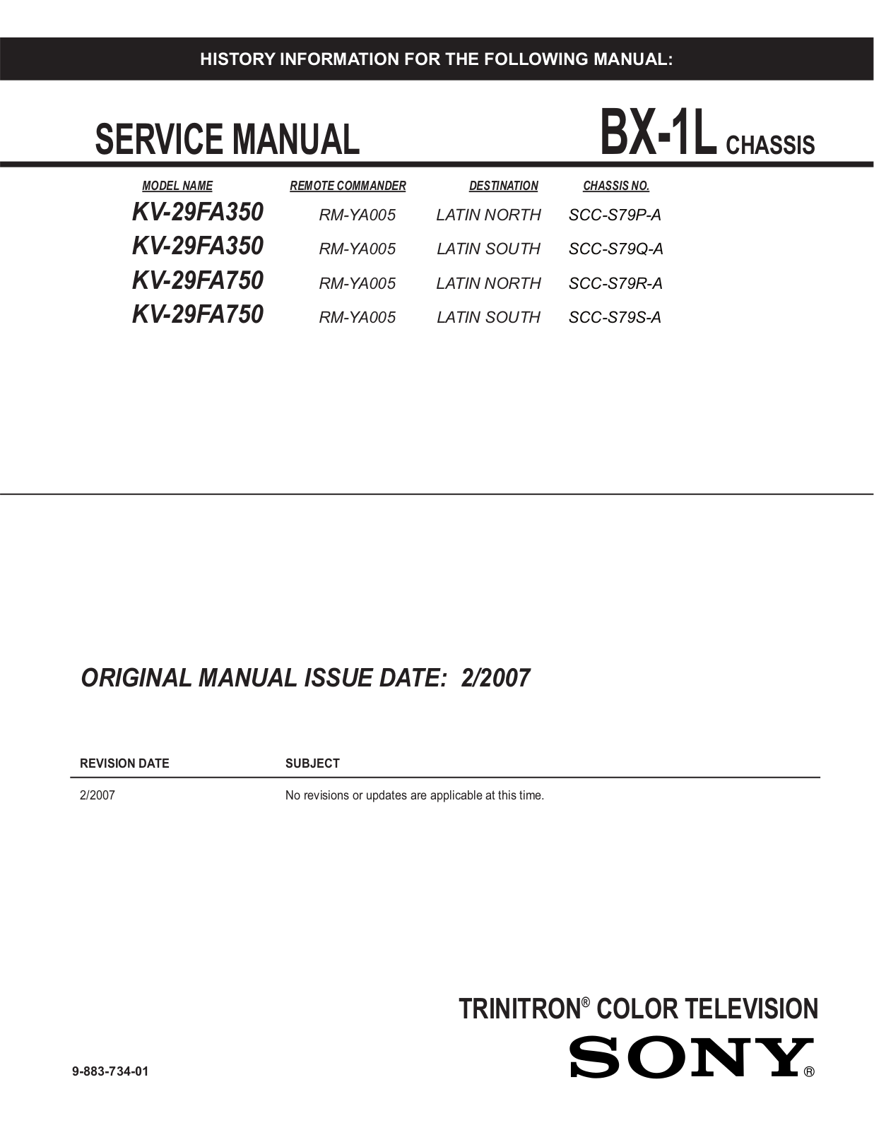 Sony kv 29fa350 schematic