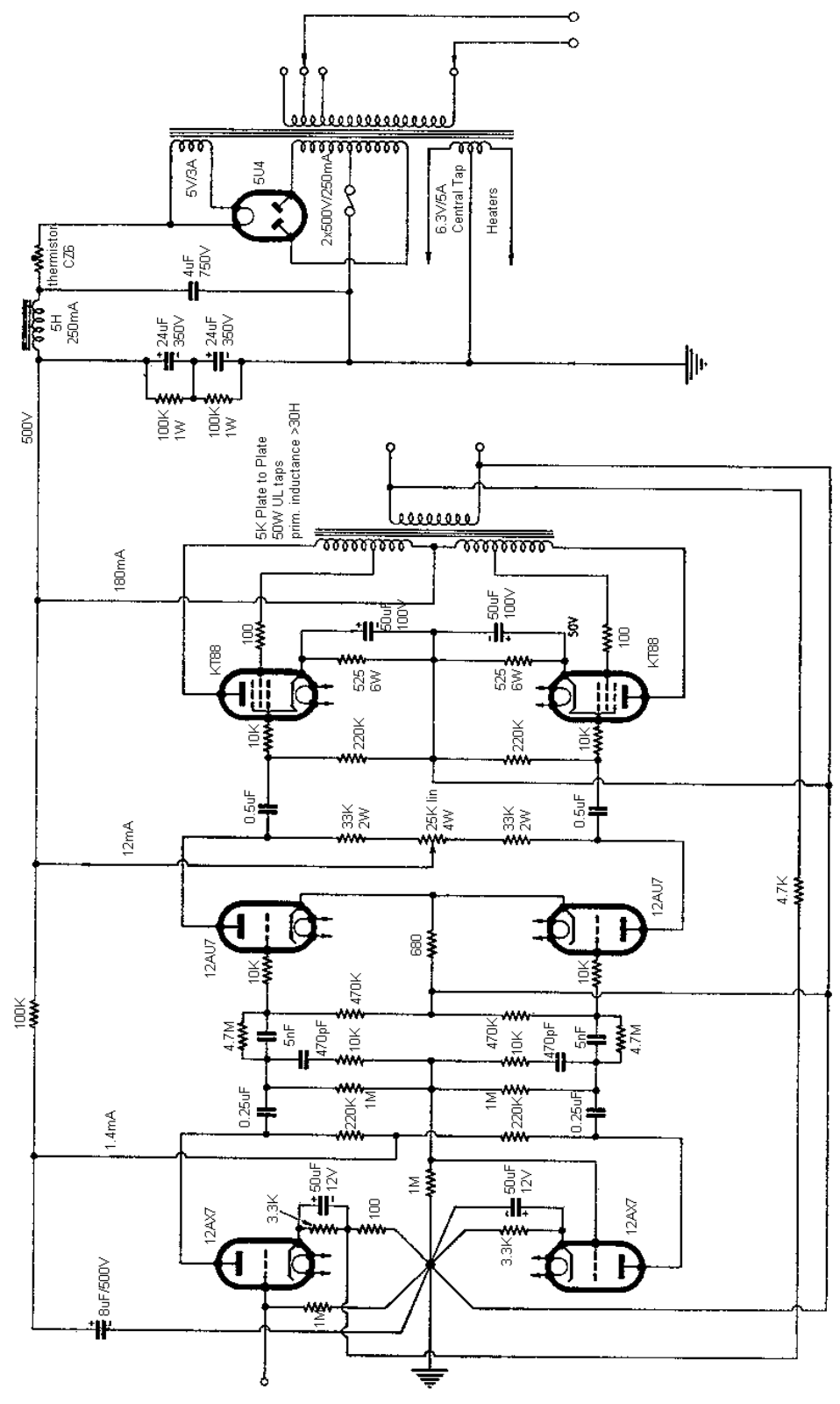 Genelex kt88 50 schematic