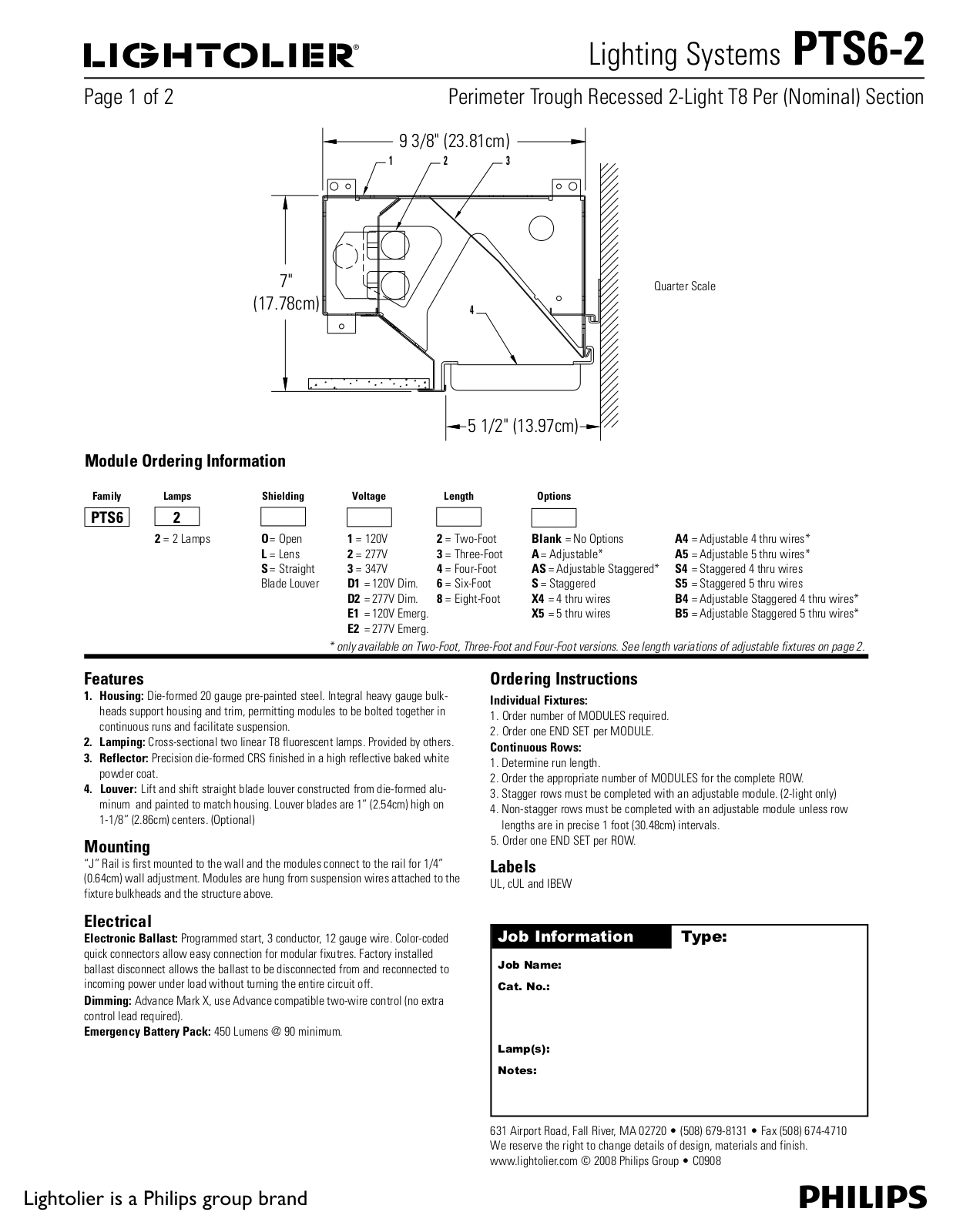 Lightolier PTS6-2 User Manual