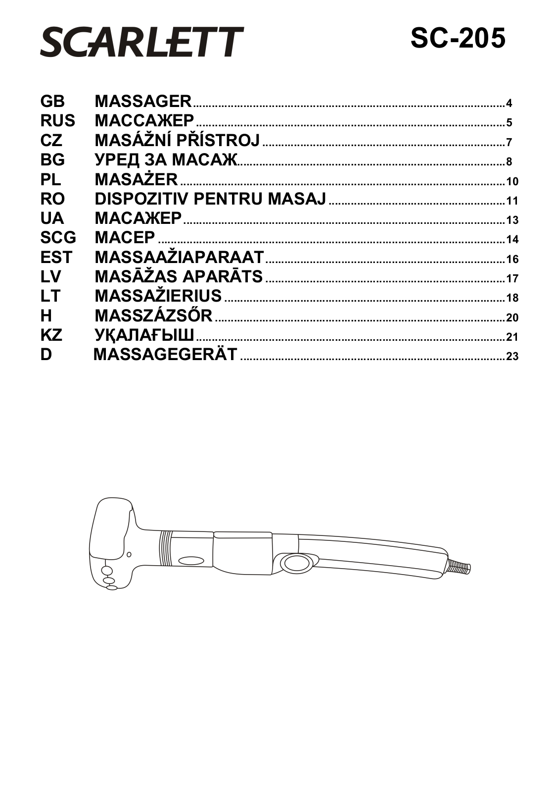 Scarlett SC-205 User manual