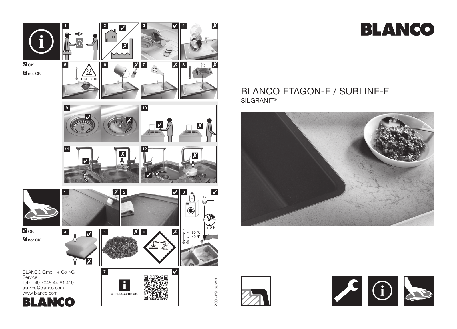 BLANCO Subline 400-F 525988, Etagon 500-F 526349, Subline 500-F 523535 User guide - ManualMachine.com