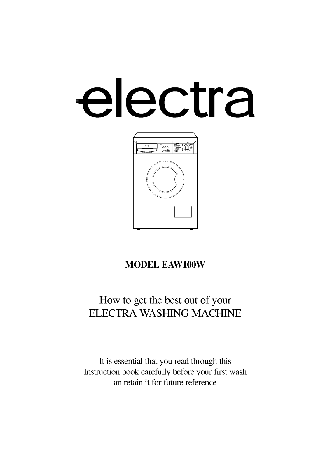 Electrolux electra EAW100W User Manual
