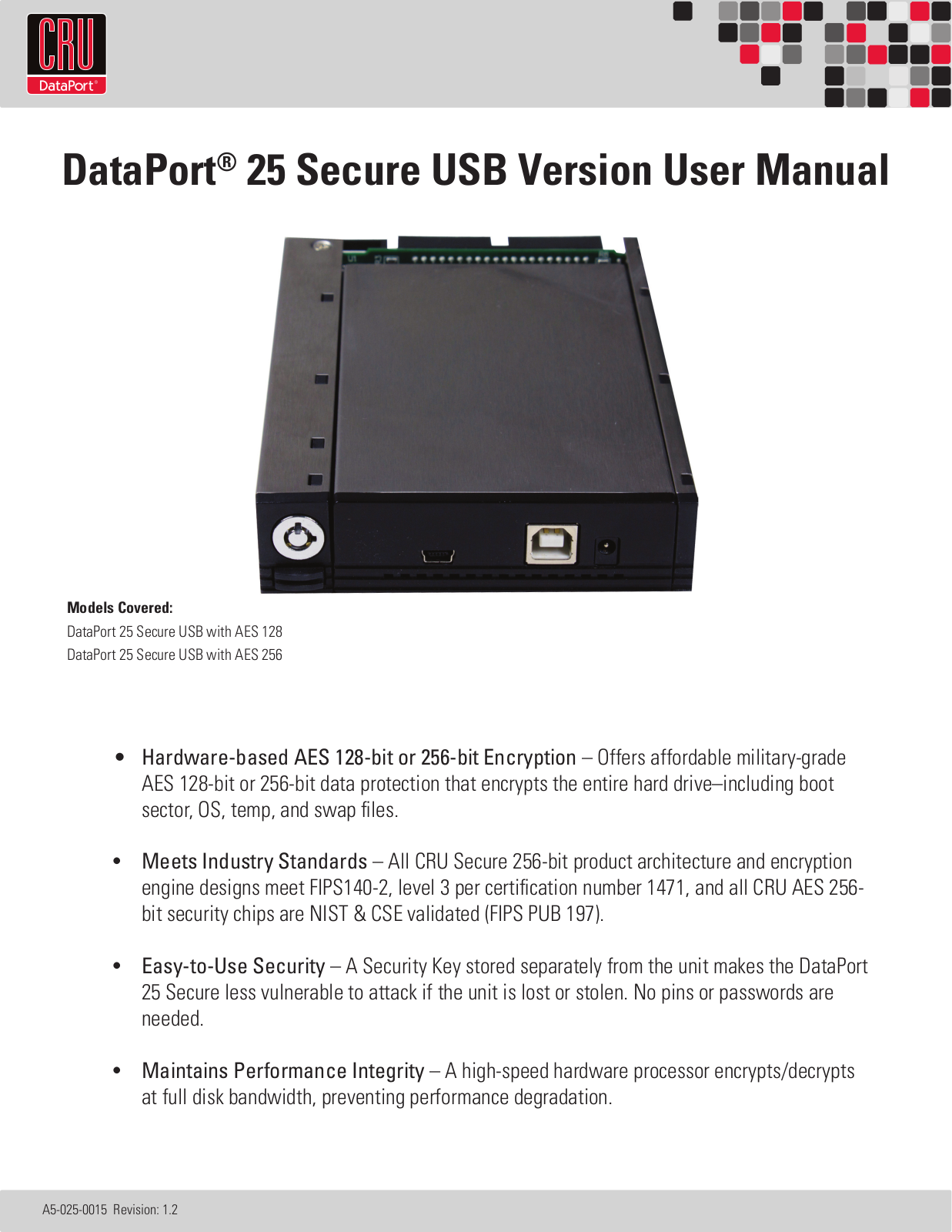 CRU DataPort 25 Secure USB User Manual