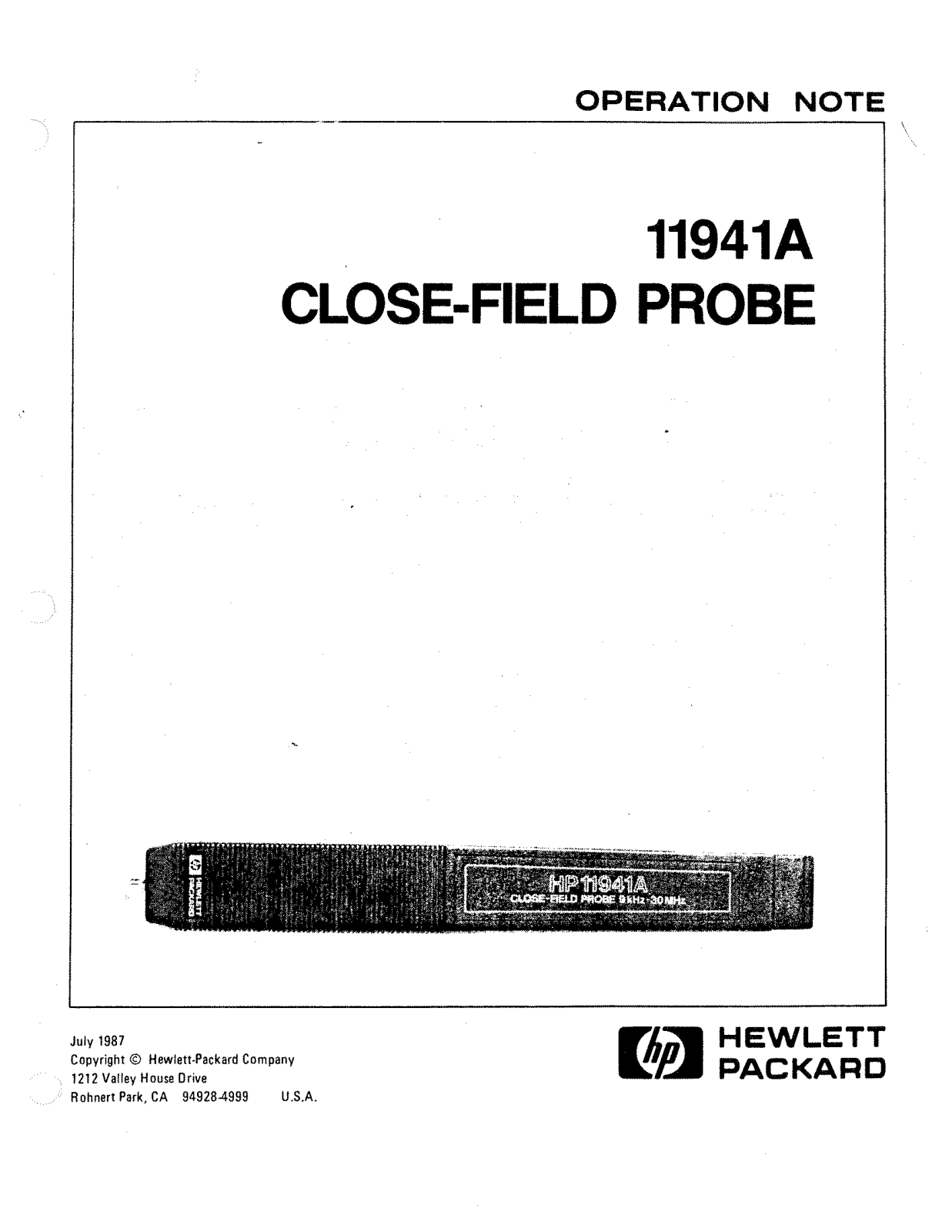 Hewlett-Packard 11941A User Manual