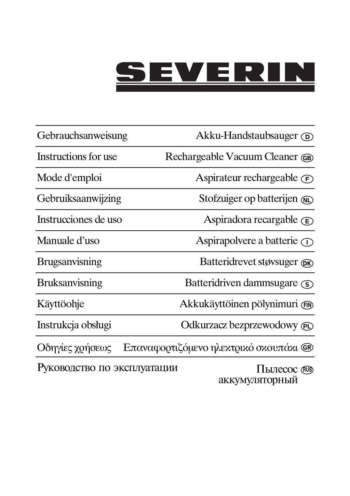 SEVERIN 7910 User Manual