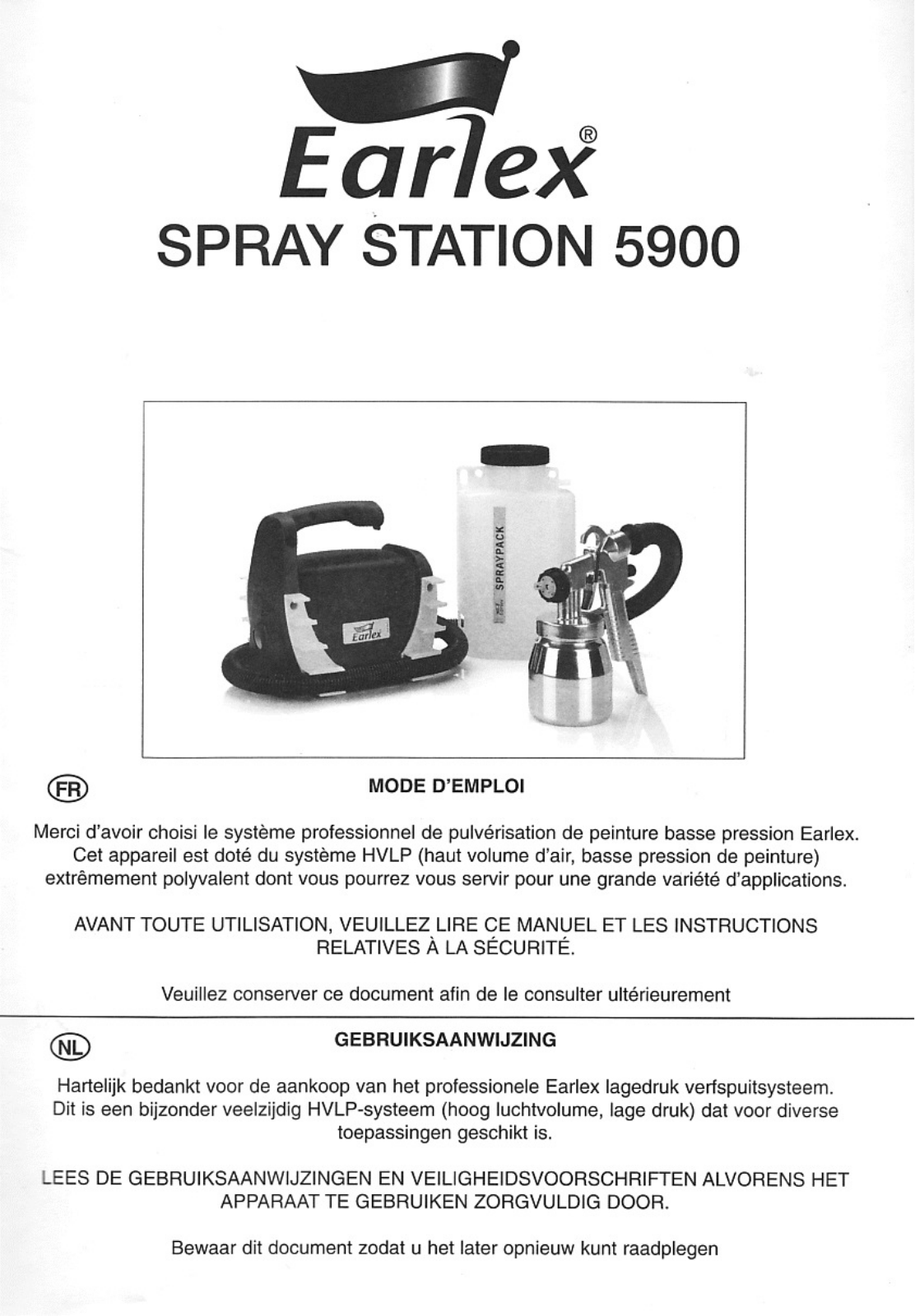 Earlex SPRAY STATION 5900 User Manual