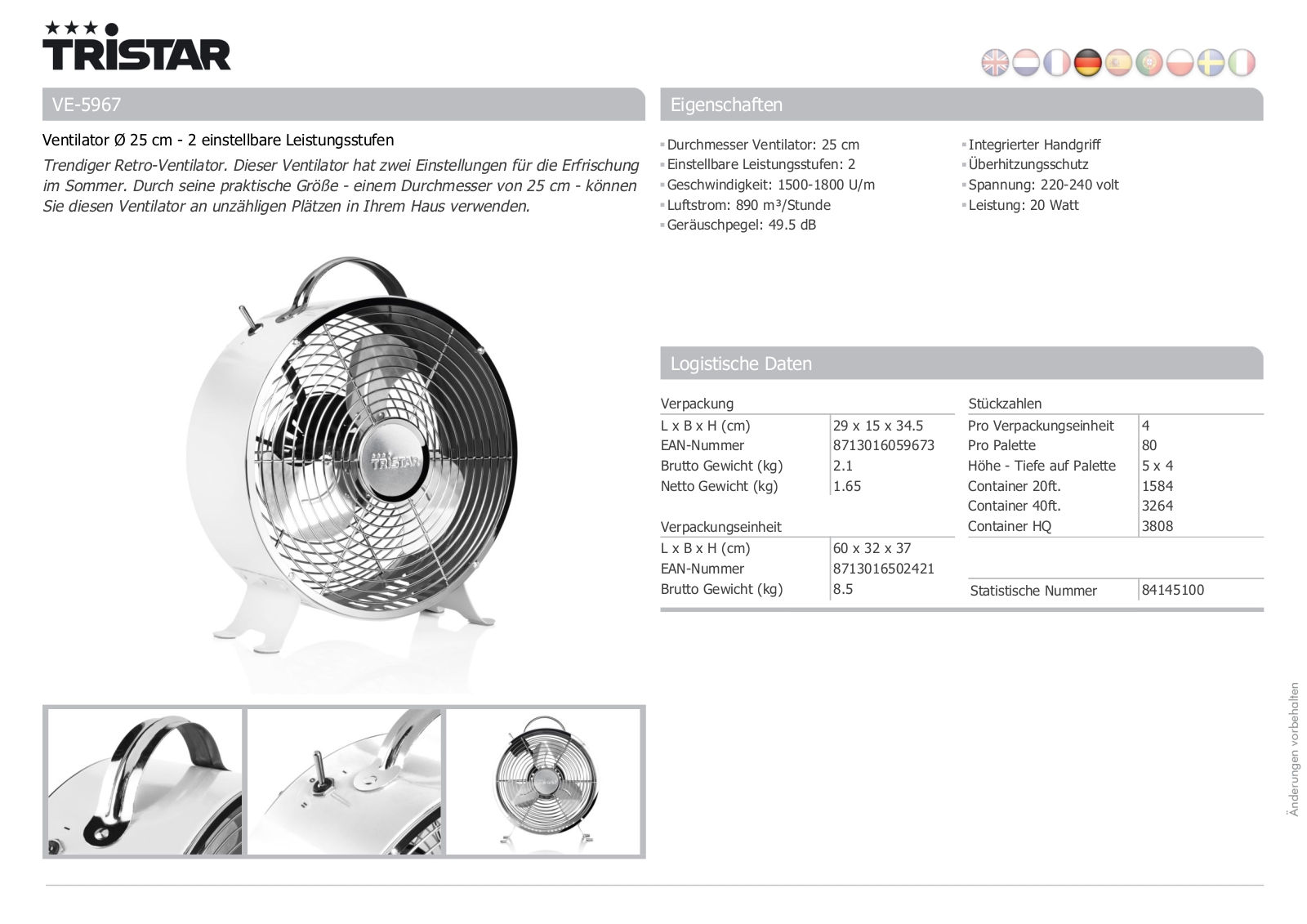 Tristar VE-5967 User Manual