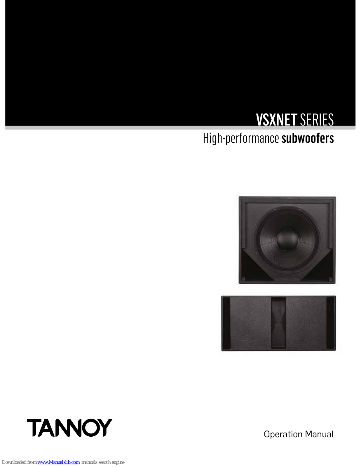 Tannoy VSXNET Series Operation Manual