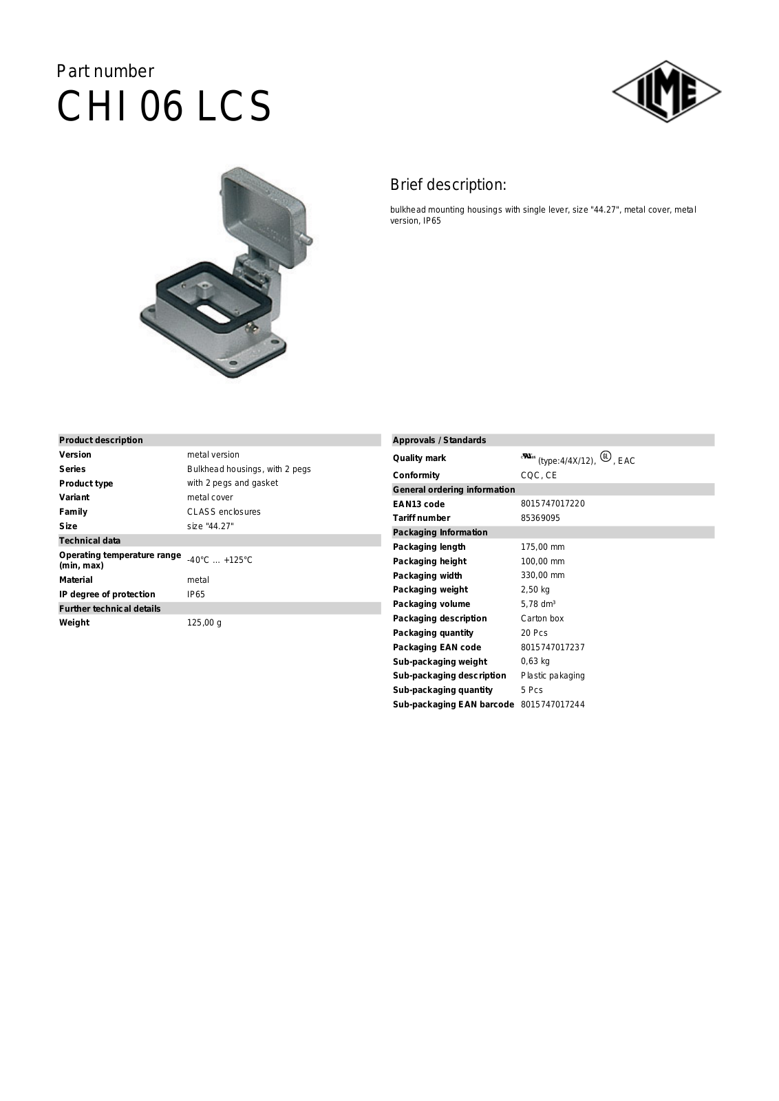 ILME CHI-06LCS Data Sheet