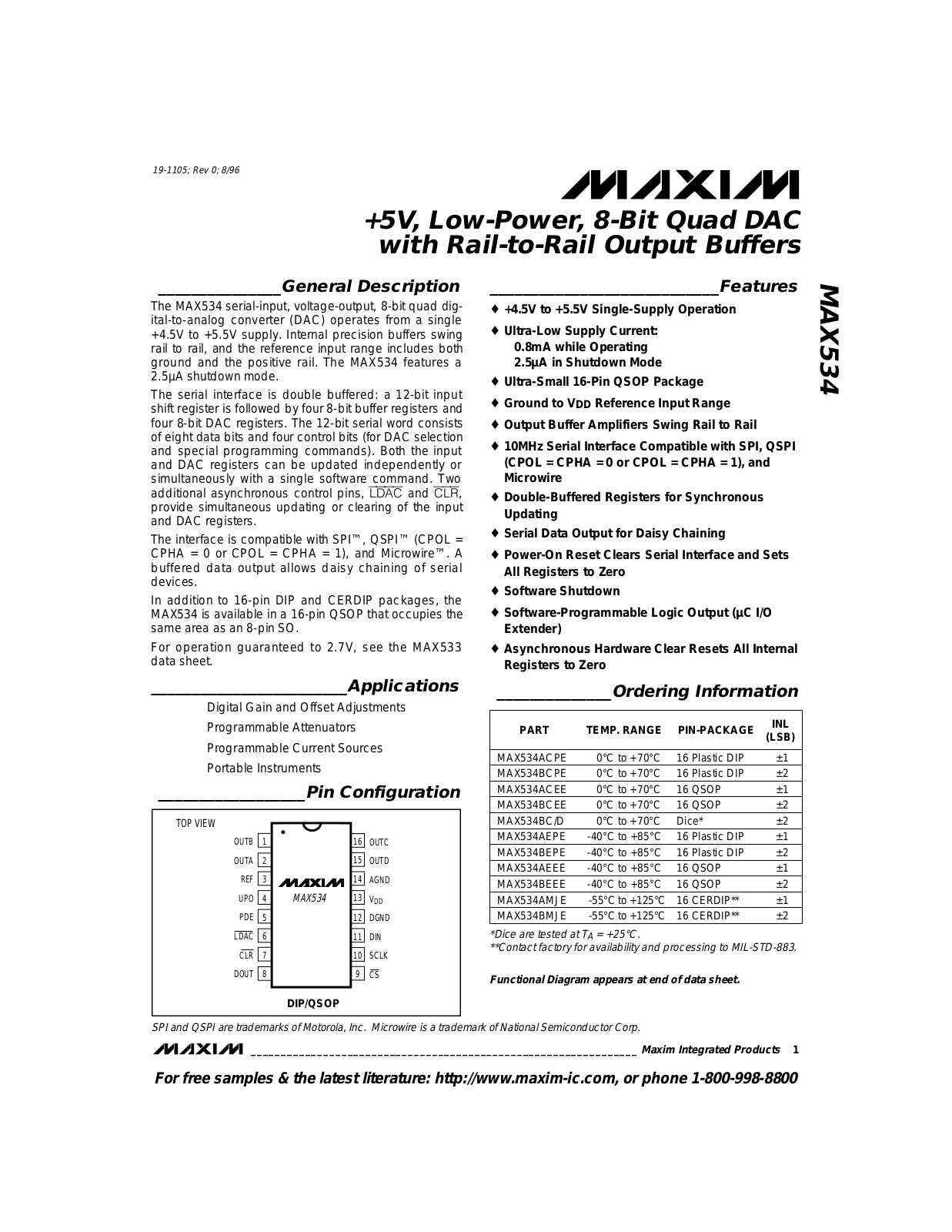 Rainbow Electronics MAX534 User Manual