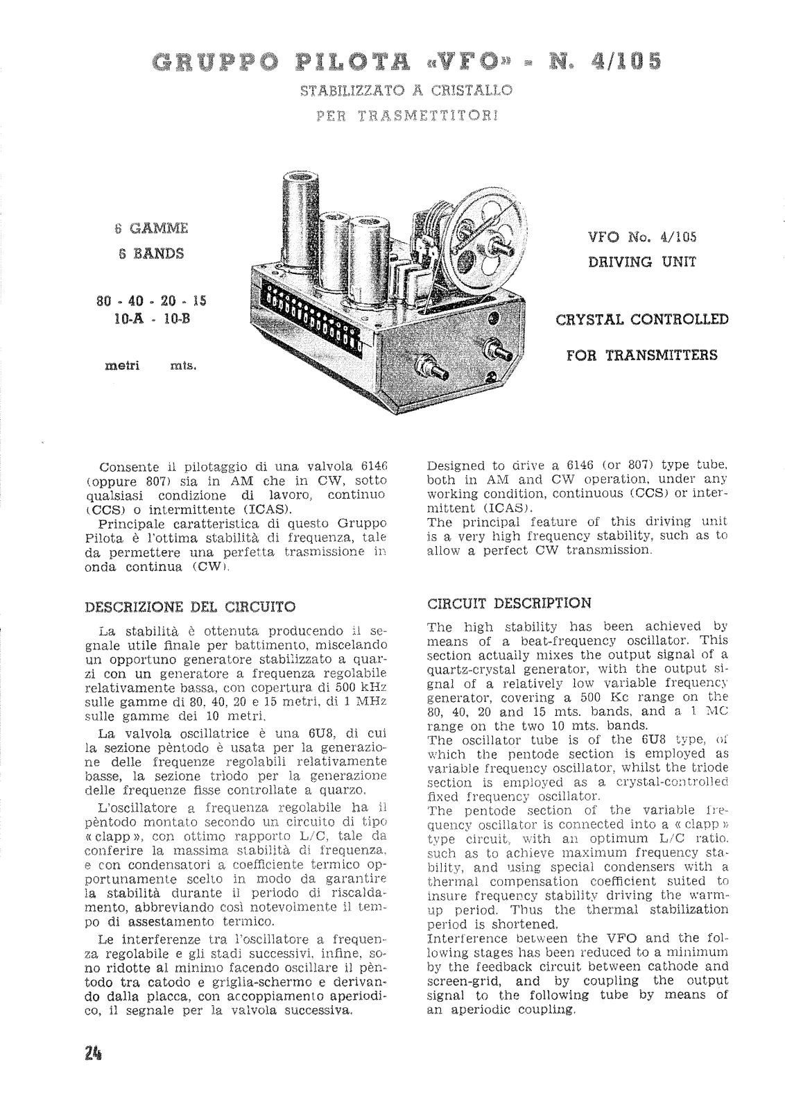 Geloso 4-105 Service manual