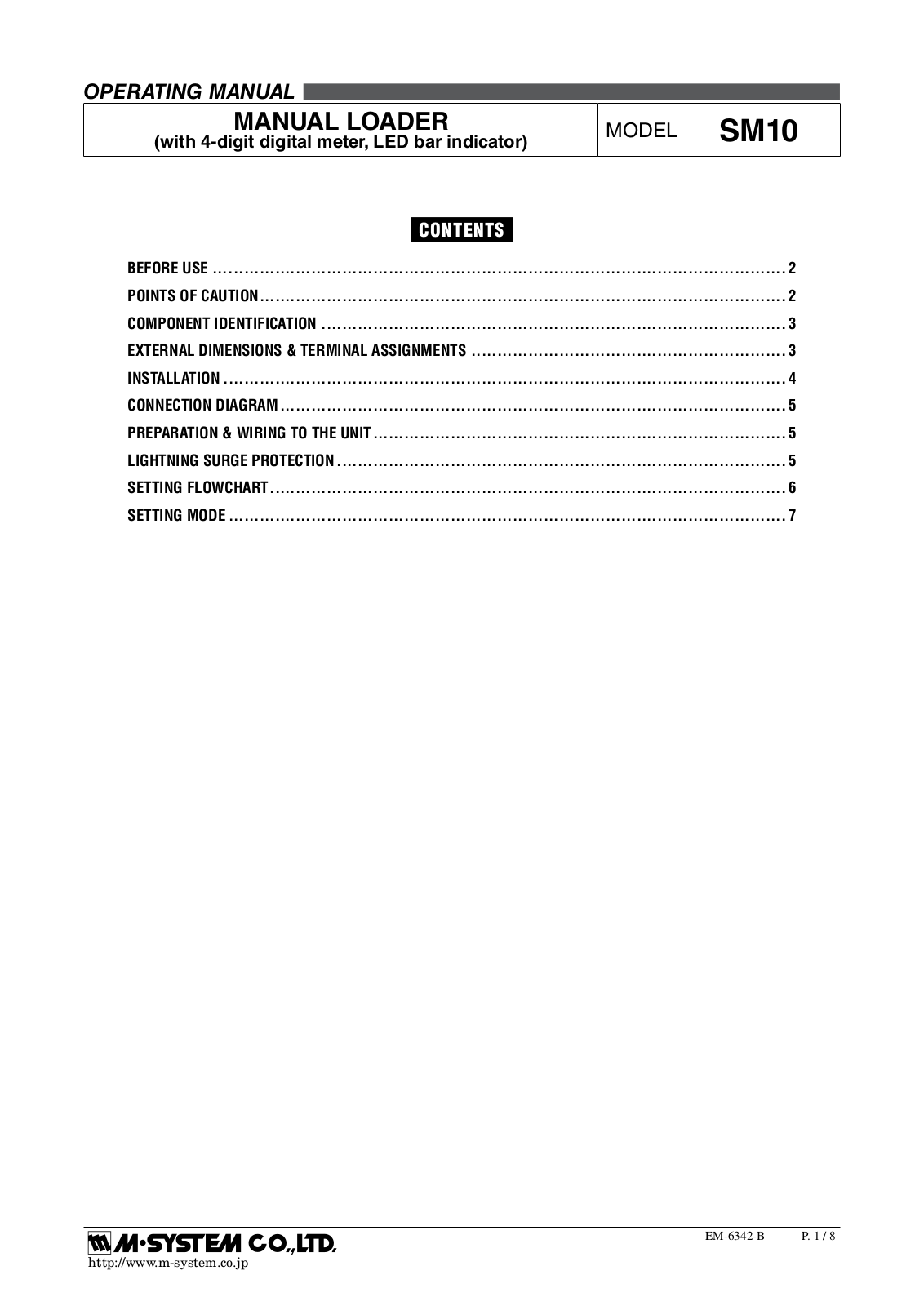 M-system SM10 User Manual - ManualMachine.com
