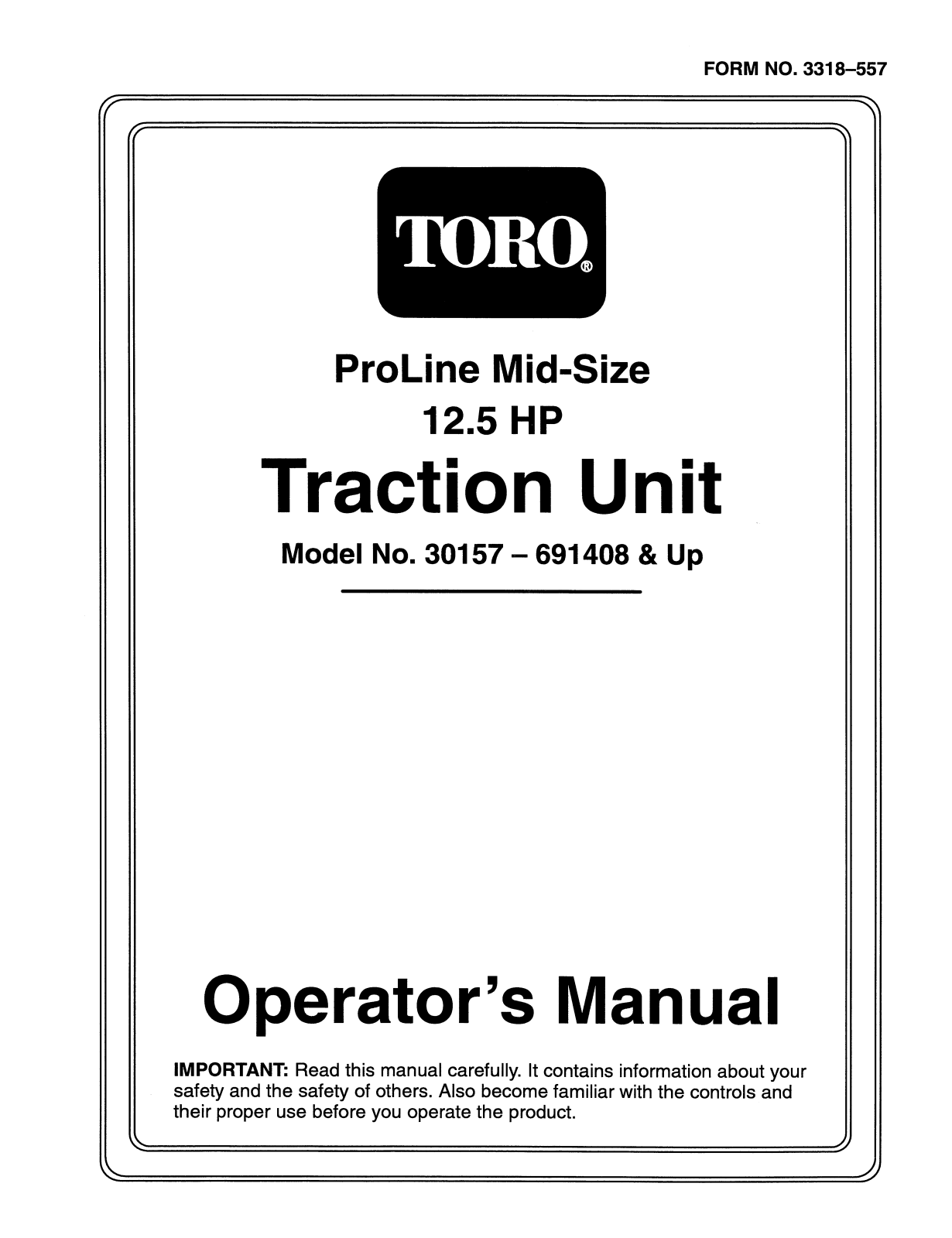 Toro 30157 Operator's Manual