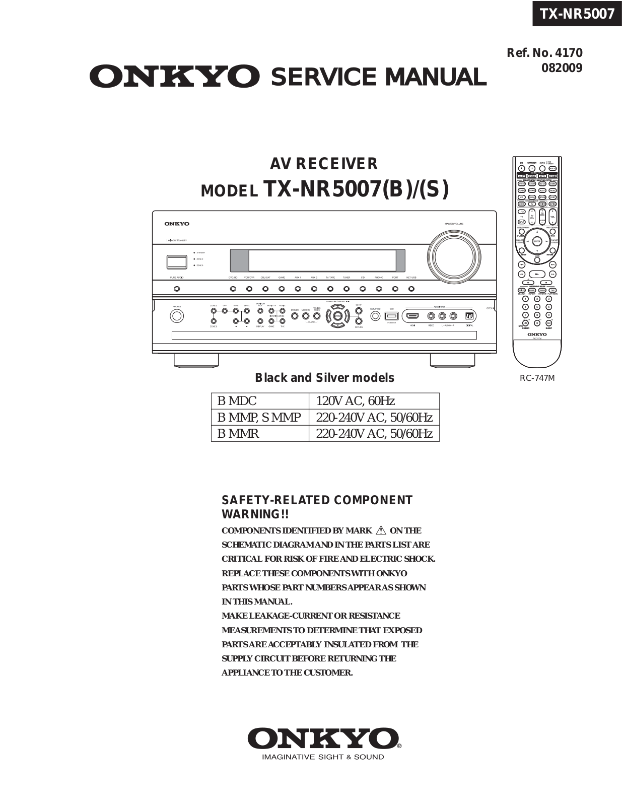 Onkyo TXNR-5007-BS Service Manual