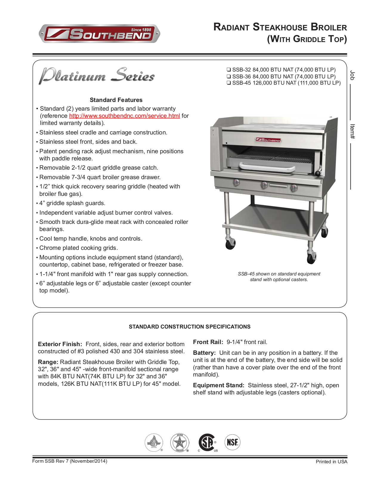 Southbend SSB-32 User Manual