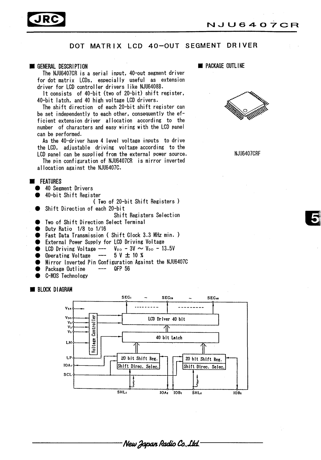 JRC NJU6407CRF Datasheet