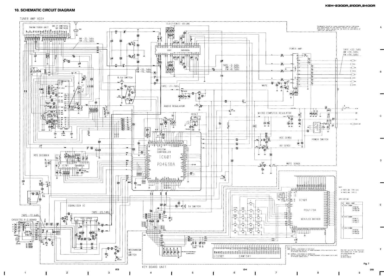 Pioneer KEH-2100-R, KEH-2300-R, KEH-2400-R Schematic