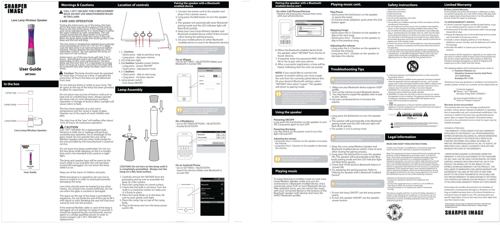 Sharper image SBT5005 User Manual