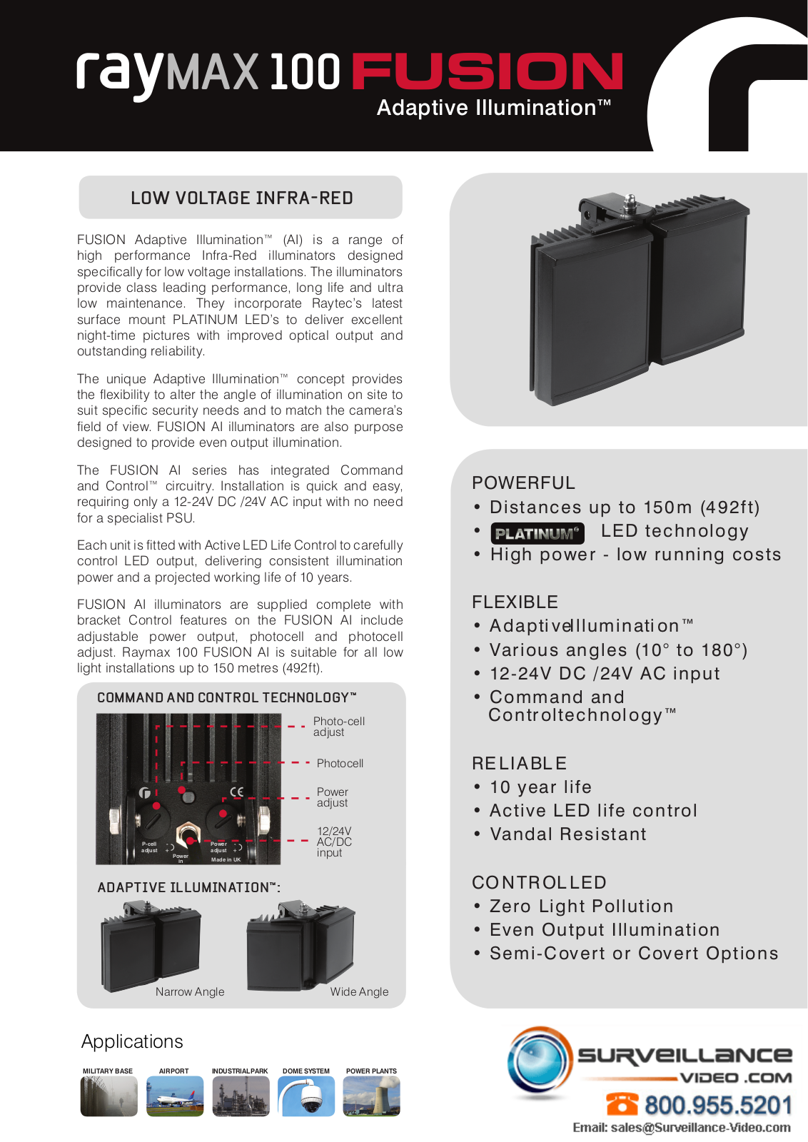 Raytec RM100-F-AI-50 Specsheet