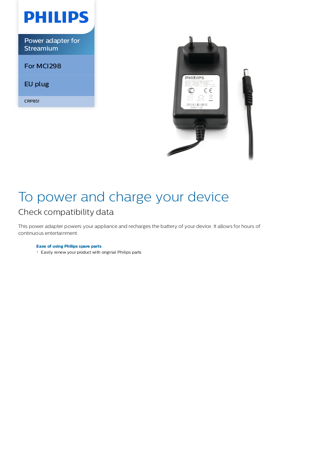 Philips CRP851/01 leaflet - ManualMachine.com