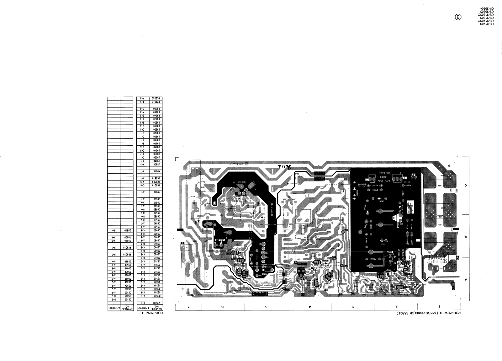 MITSUBISHI CS31203, CS31203C, CS31303, CS31303C, CS35303 Diagram