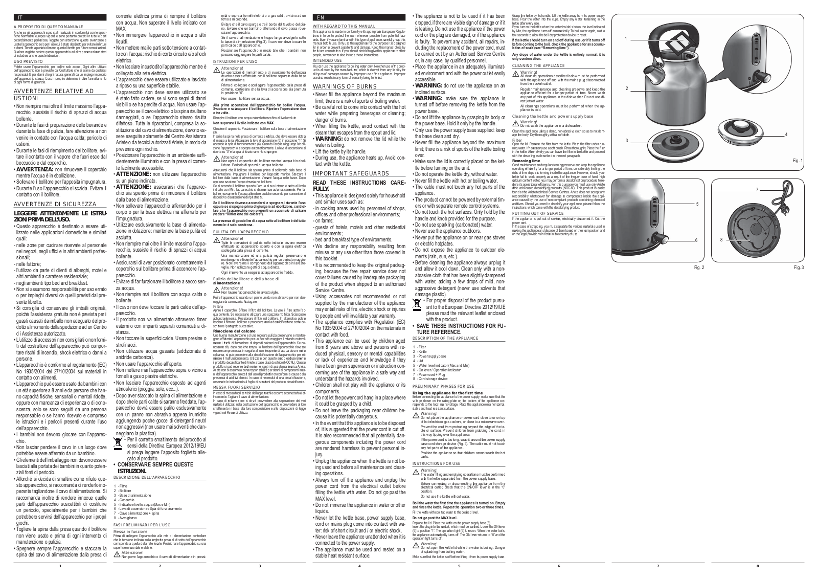 Ariete 2864-28 operation manual