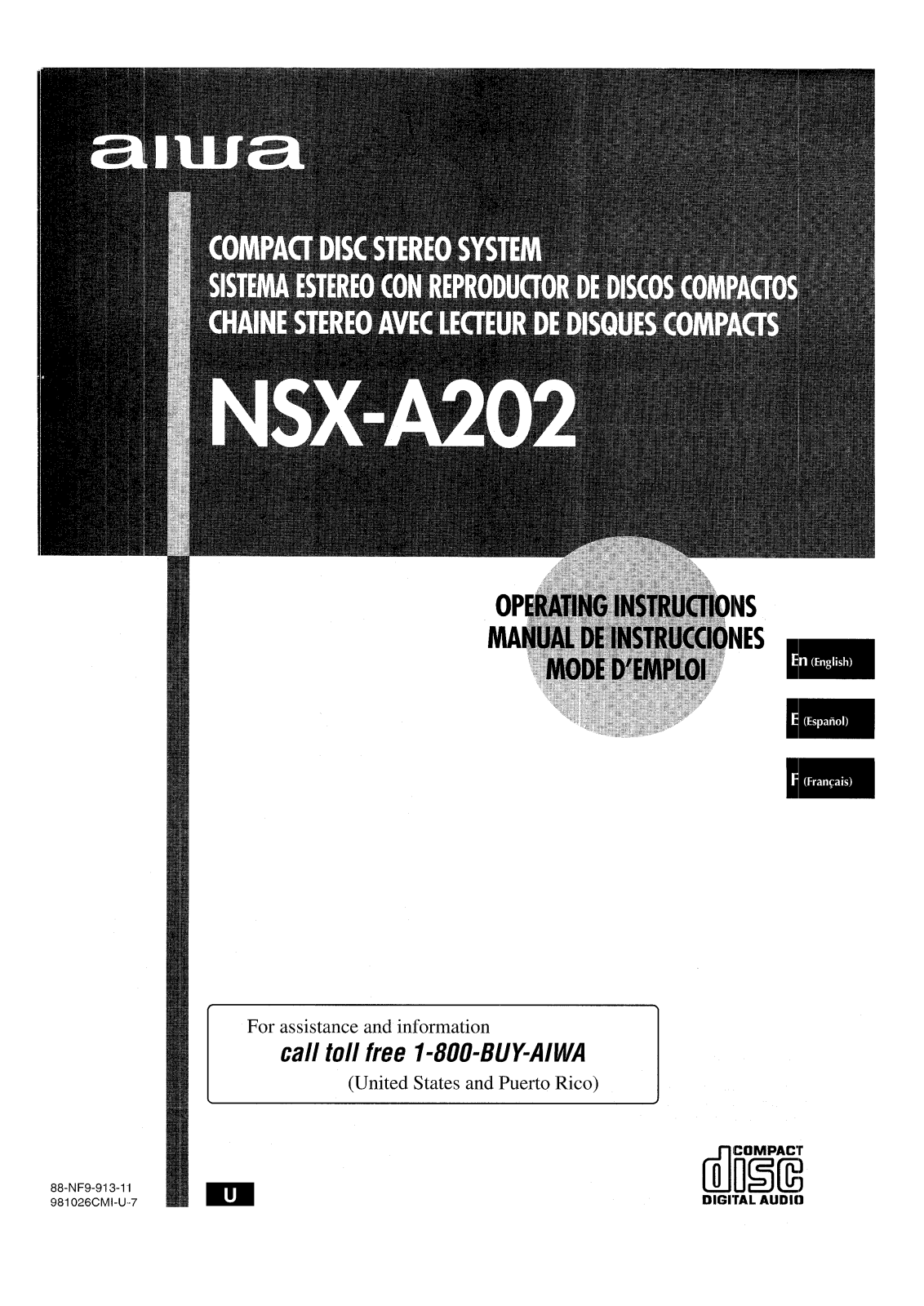 Aiwa NS-XA202 Owners Manual