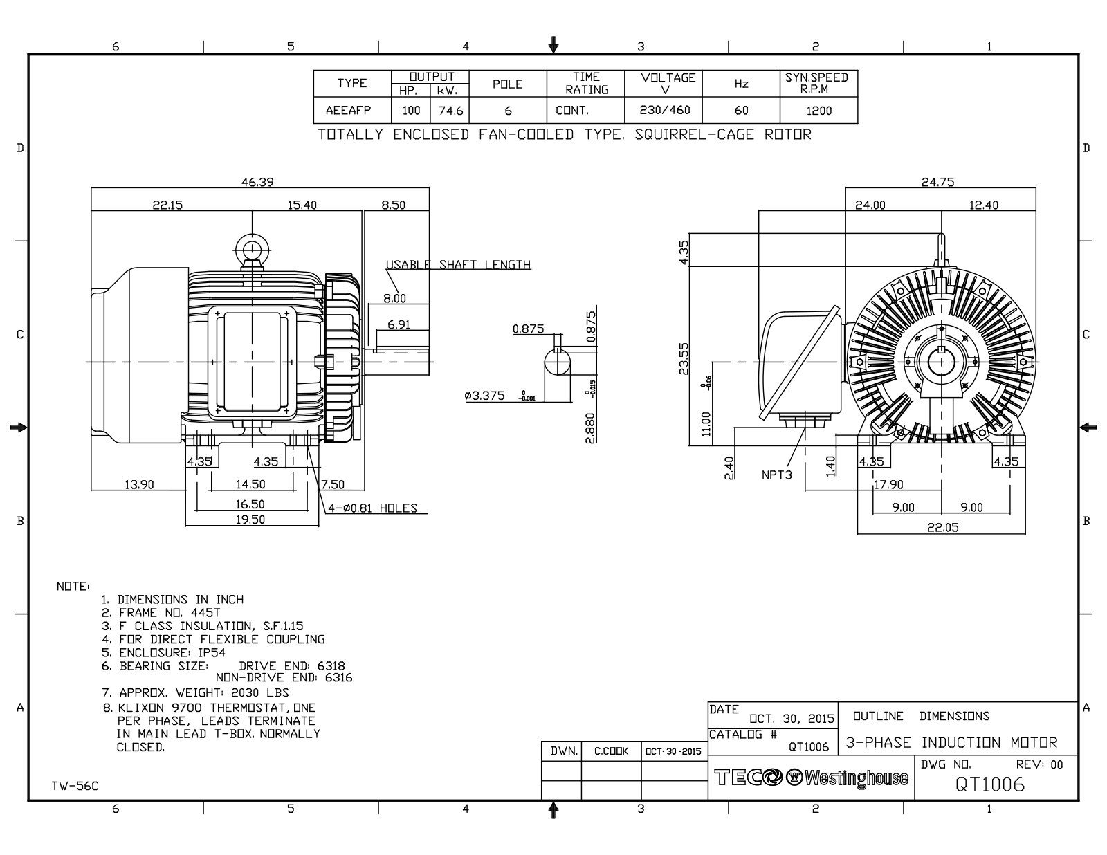 Teco QT1006 Reference Drawing