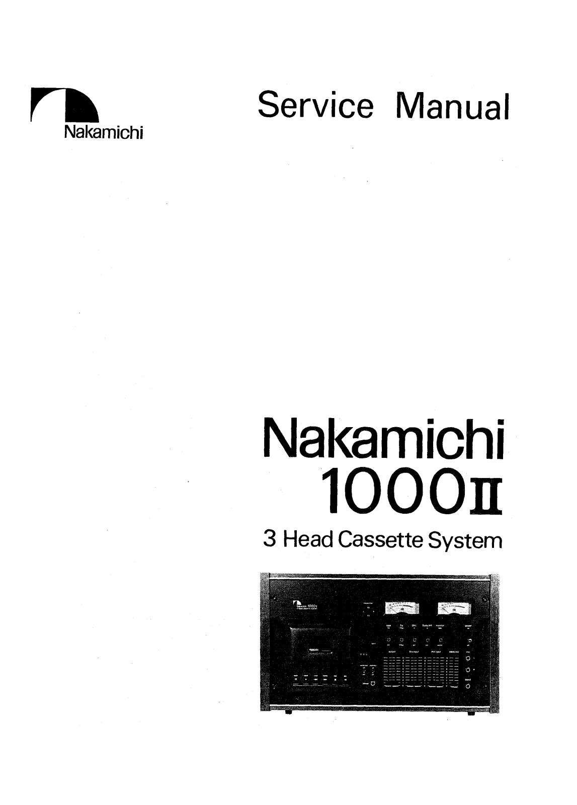 Nakamichi 1000-II Service Manual
