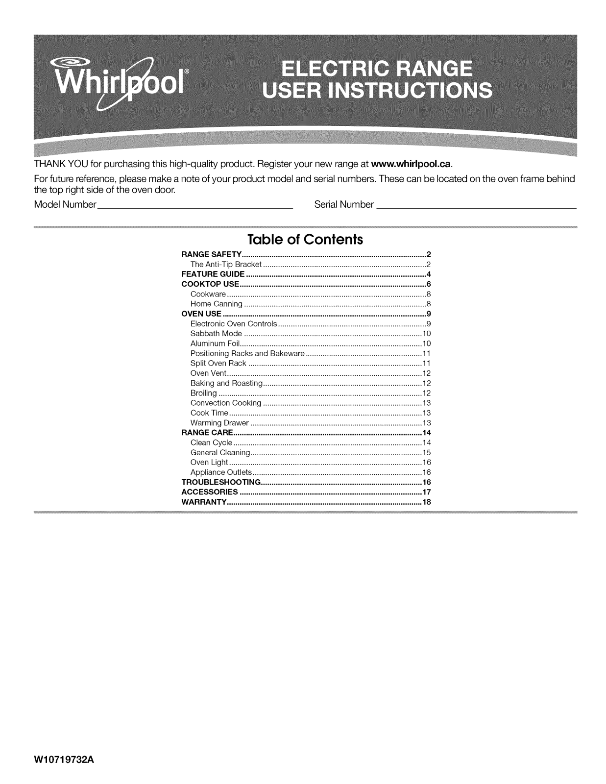 Whirlpool YWFE715H0ES0, YWFE715H0EH0, YWFE715H0EE0 Owner’s Manual