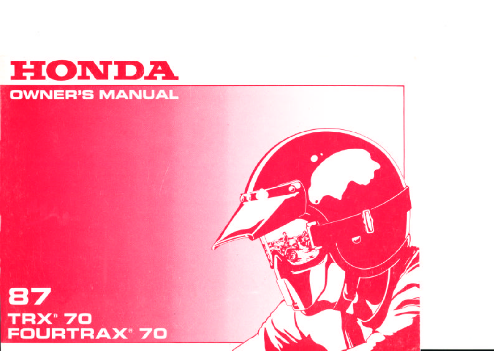 Honda TRX70 1987 Owner's Manual