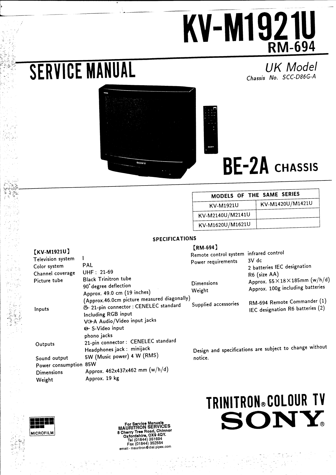 SONY BG 3S Service Manual