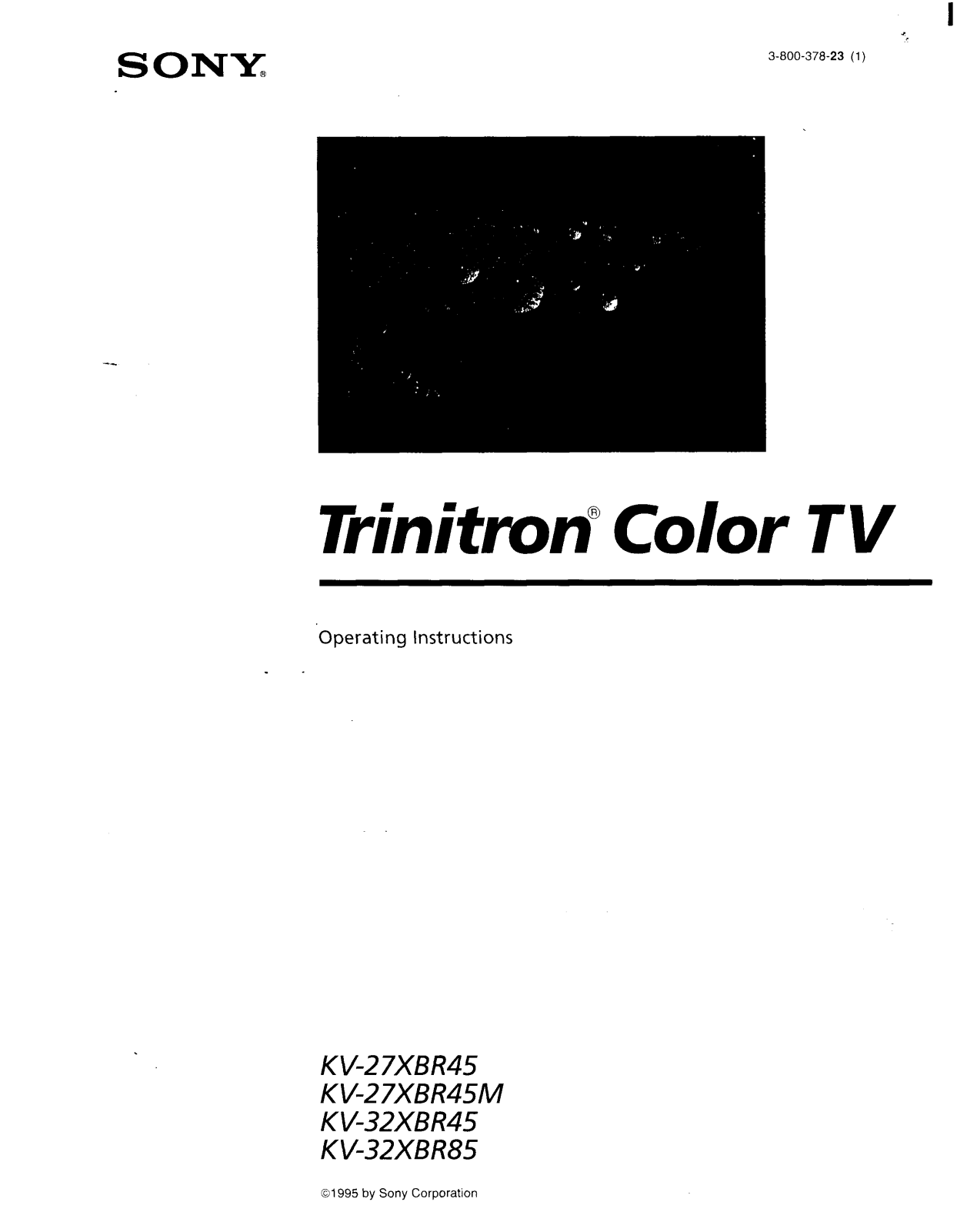 Sony KV-32XBR45M, KV-27XBR85 Operating Instructions