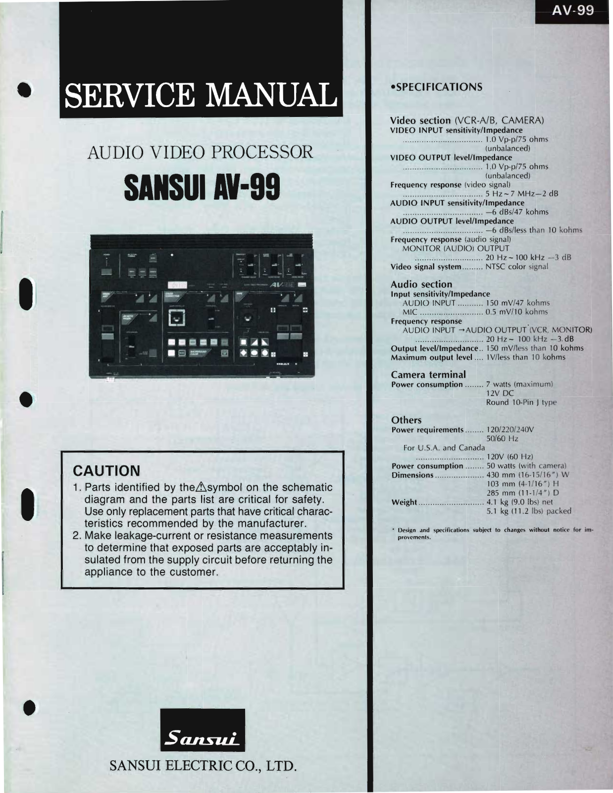 Sansui AV-99 Service Manual