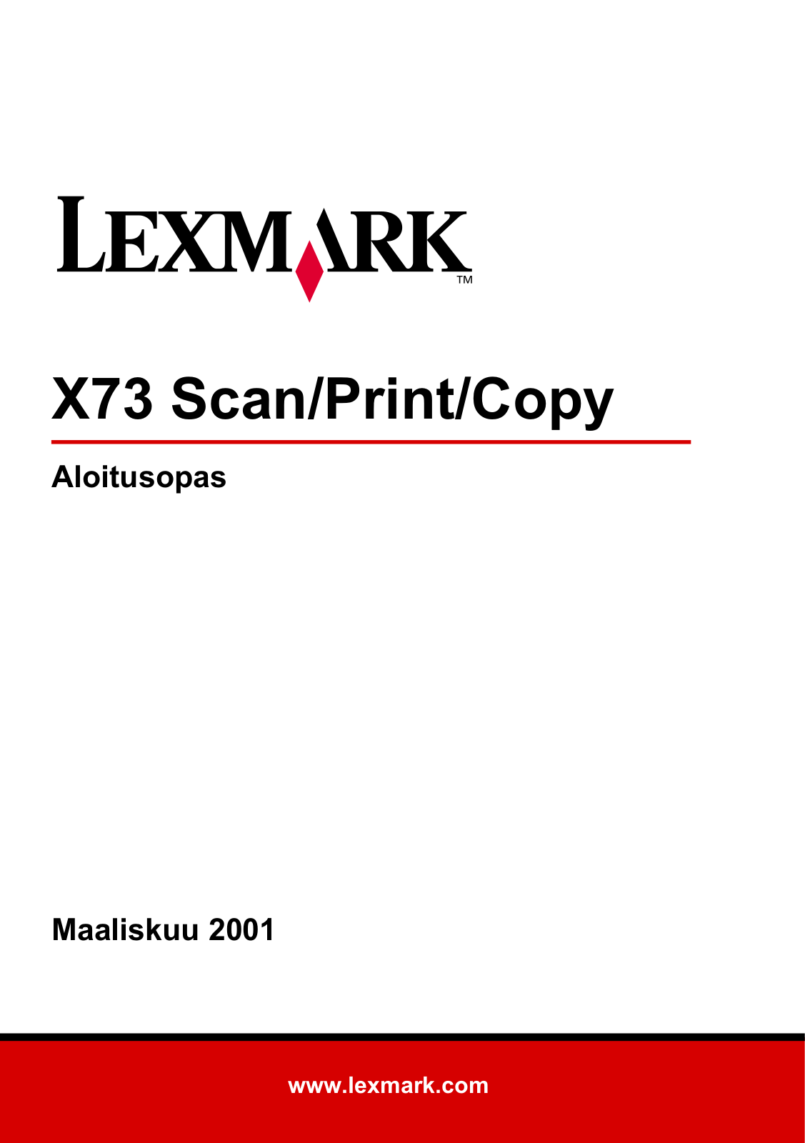 Lexmark X73 User Manual